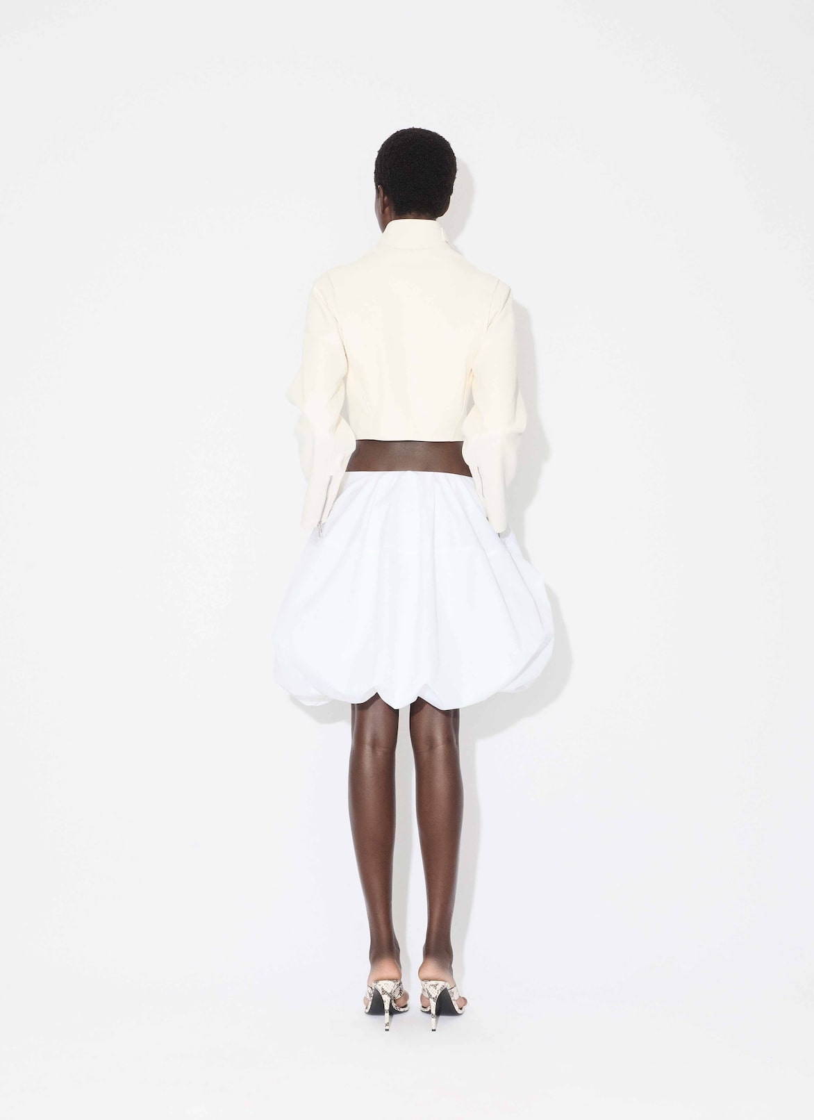 LEATHER MOTO JACKET ALAÏA WHITE LEATHER MOTO JACKET